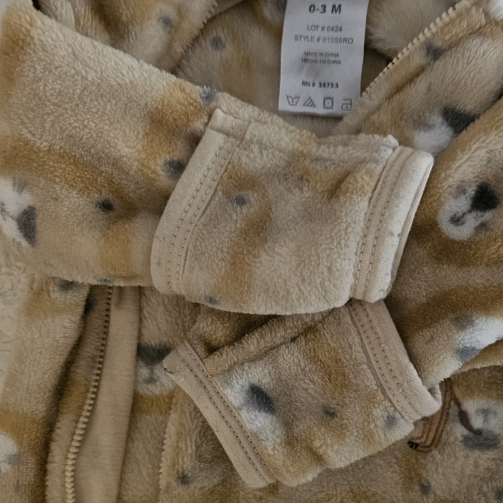 Cozy Tan Bear Kids Footie - Picture 7 of 8